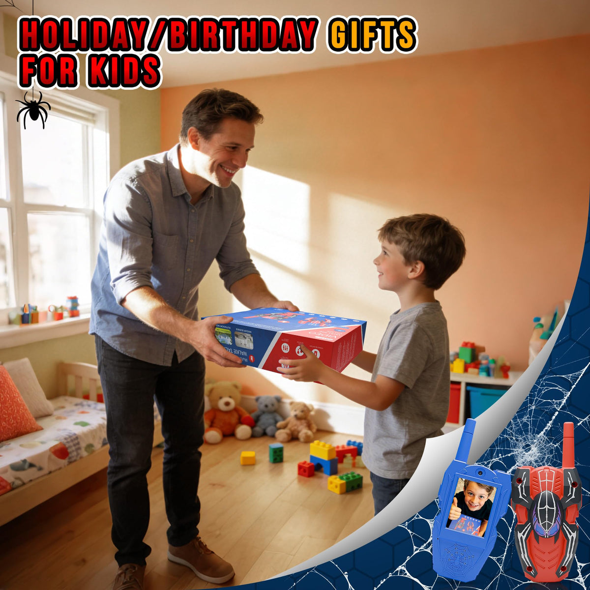 FUTESI kid-friendly walkie talkies for ages 3-8.