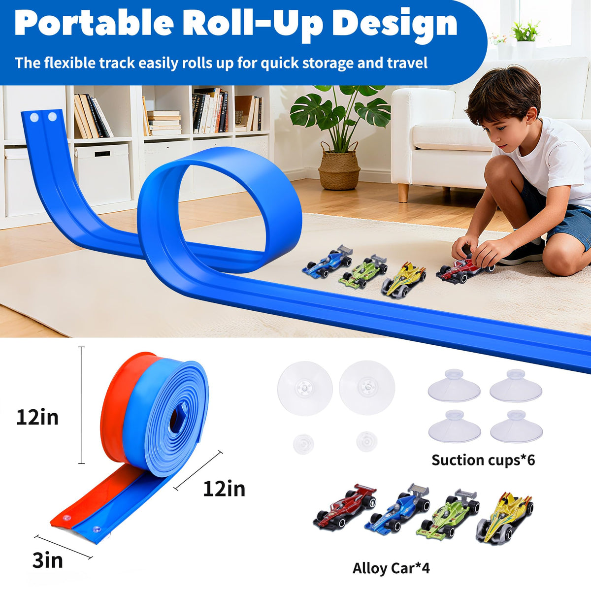FUTESI portable roll-up track ideal for travel and storage.