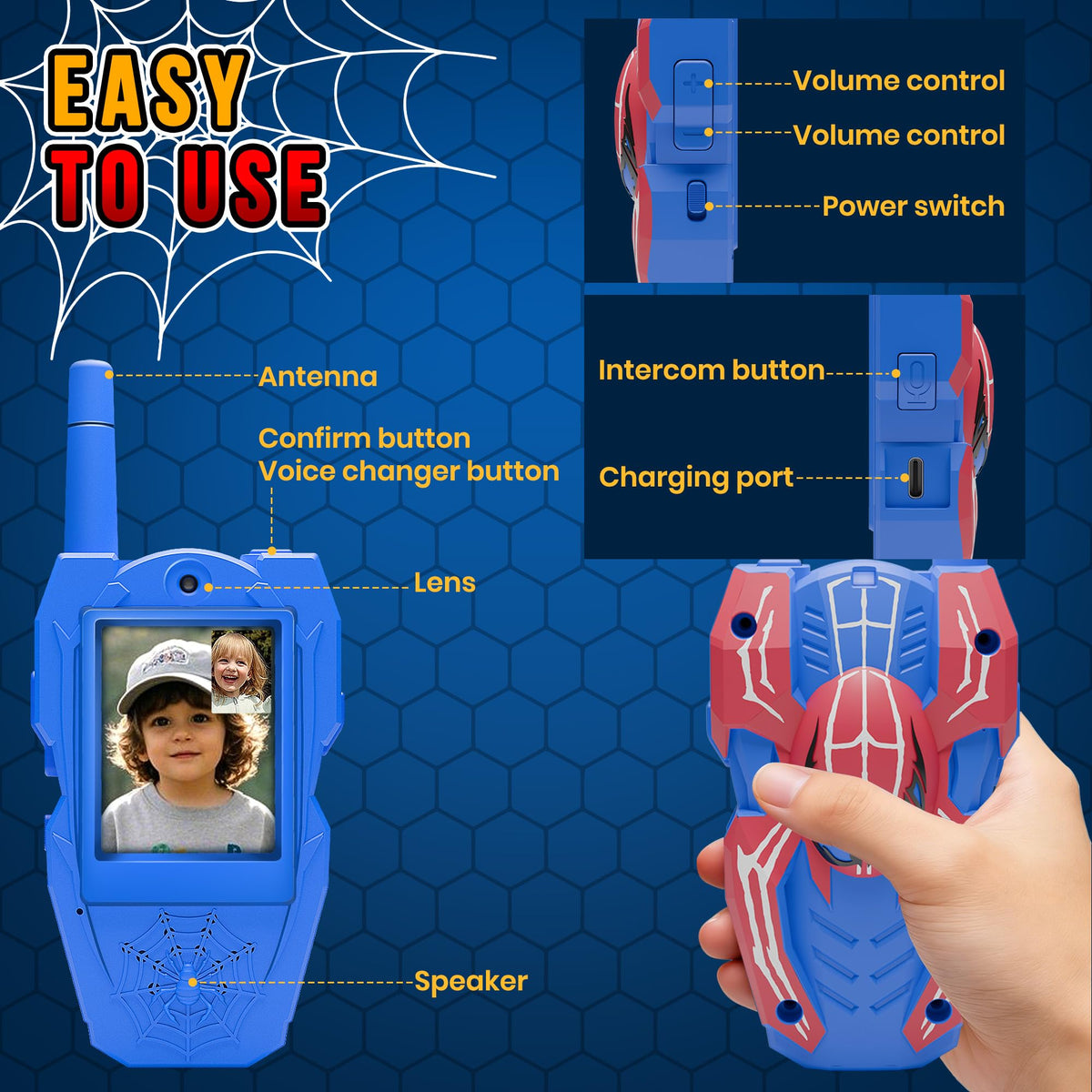 FUTESI USB-rechargeable walkie talkies extend playtime for families.
