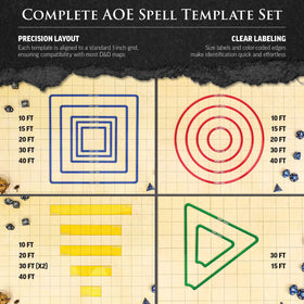 Futhark AOE 30 ft cone template defining large spell effects on maps.