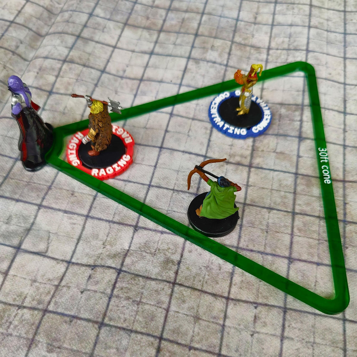 Futhark AOE templates with 10-40 ft cubes for precise spell ranges.
