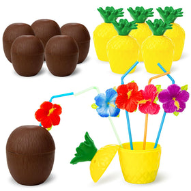FuturePLUSX pineapple cups for luau decor, bright and festive for tropical parties.
