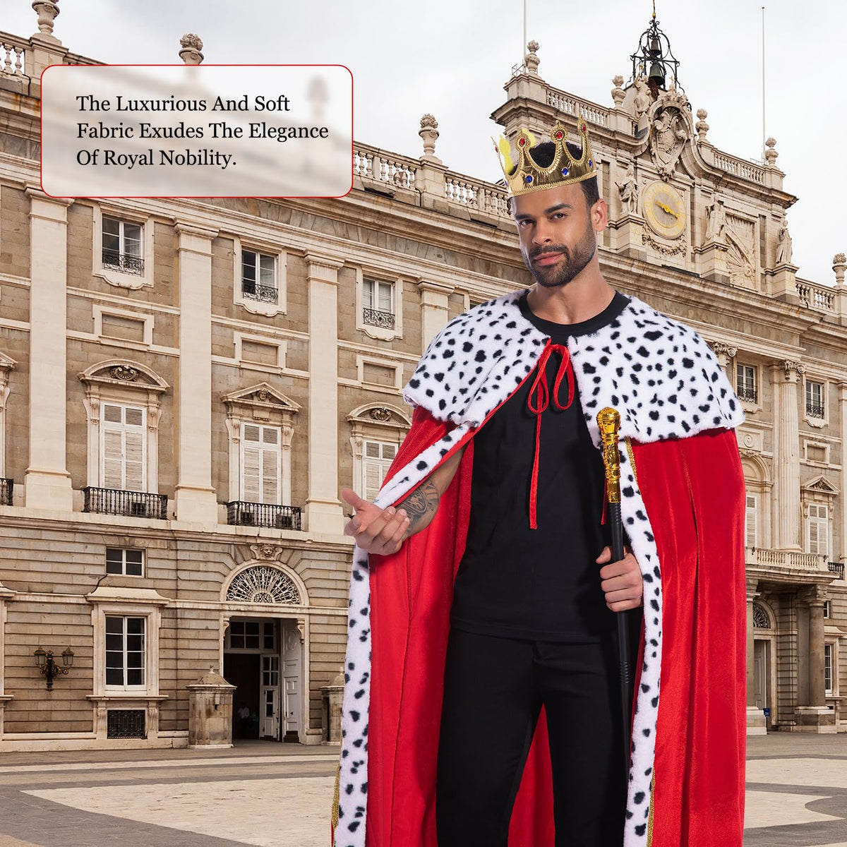 FUUNTATO stage-ready king look, ideal for theater and themed celebrations.