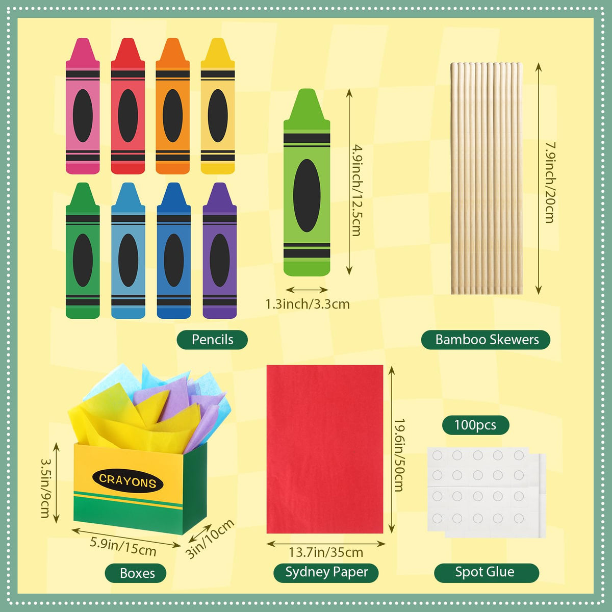 Fuutreo crayon boxes centerpiece adds a playful focal point to back-to-school tables