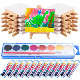 Fuutreo mini canvas easel kit for kids, compact painting setup