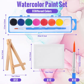 Fuutreo watercolor paint boxes with 8 colors, vibrant palettes