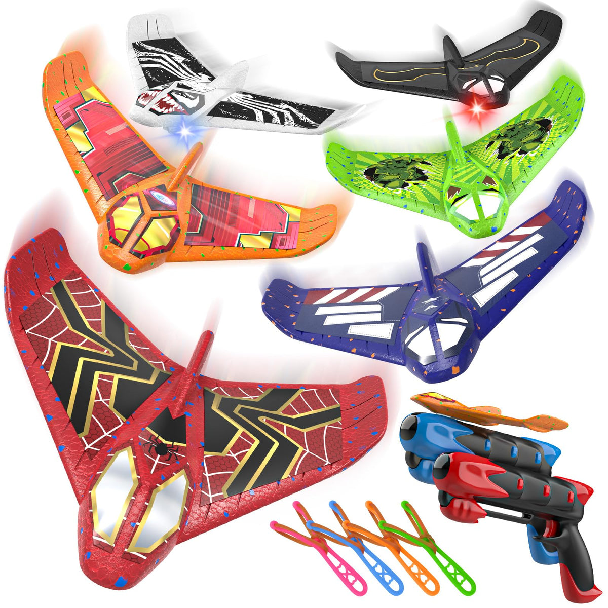 Fuwidvia 6-pack foam airplanes on display for engaging outdoor play