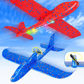Fuwidvia electric foam airplane 2-pack in flight for outdoor fun