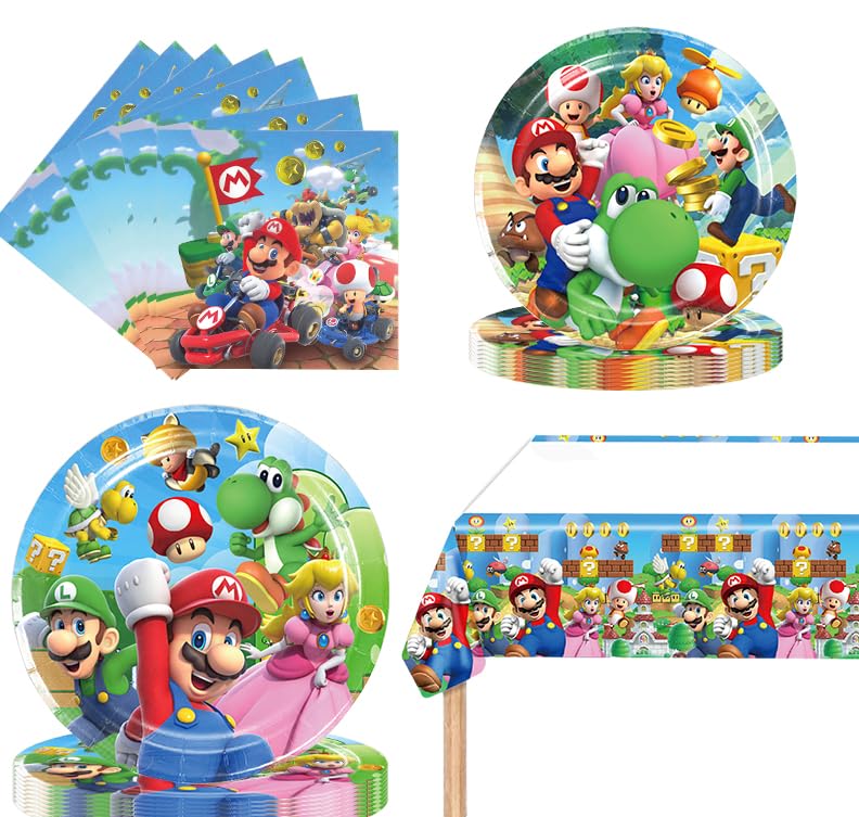 Fuyhiuous Mario Party 7-inch plates ready for quick serving