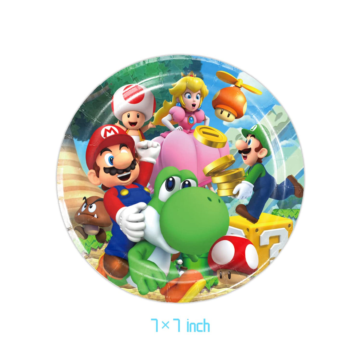 Fuyhiuos Mario Party 9-inch plates neatly arranged for meals