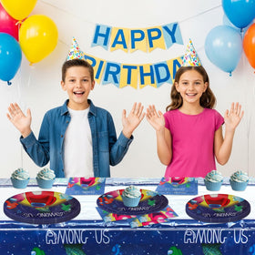 Fuyhiuos outdoor party setup with disposable tableware for events.