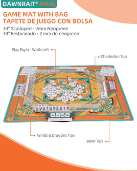 FUYIHGL mahjong mat with non-slip rubber backing keeps tiles in place during shuffles.