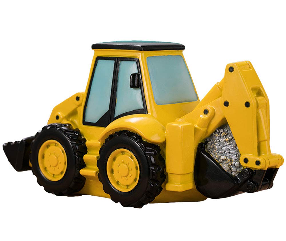 FUYU Cartoon Excavator Piggy Bank front view with playful savings appeal