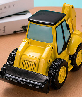 FUYU Cartoon Excavator Piggy Bank packaging shows gift-ready presentation