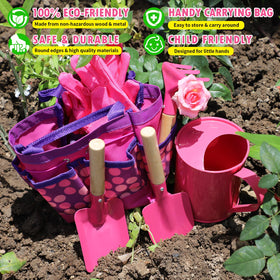 Fuzzy Pixie kid gloves protect tiny hands during soil and sand play.