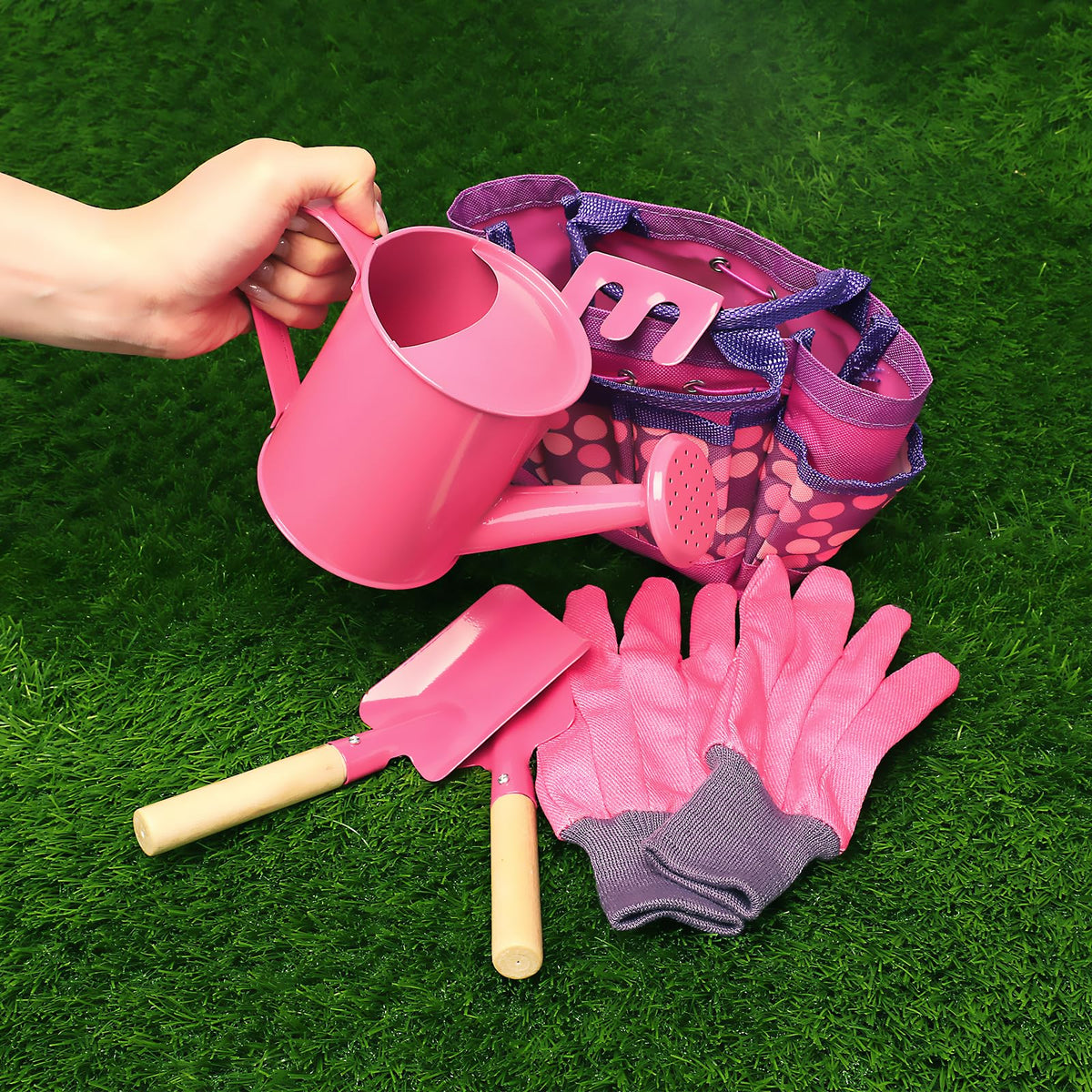 Fuzzy Pixie garden set ready for outdoor learning and pretend play.