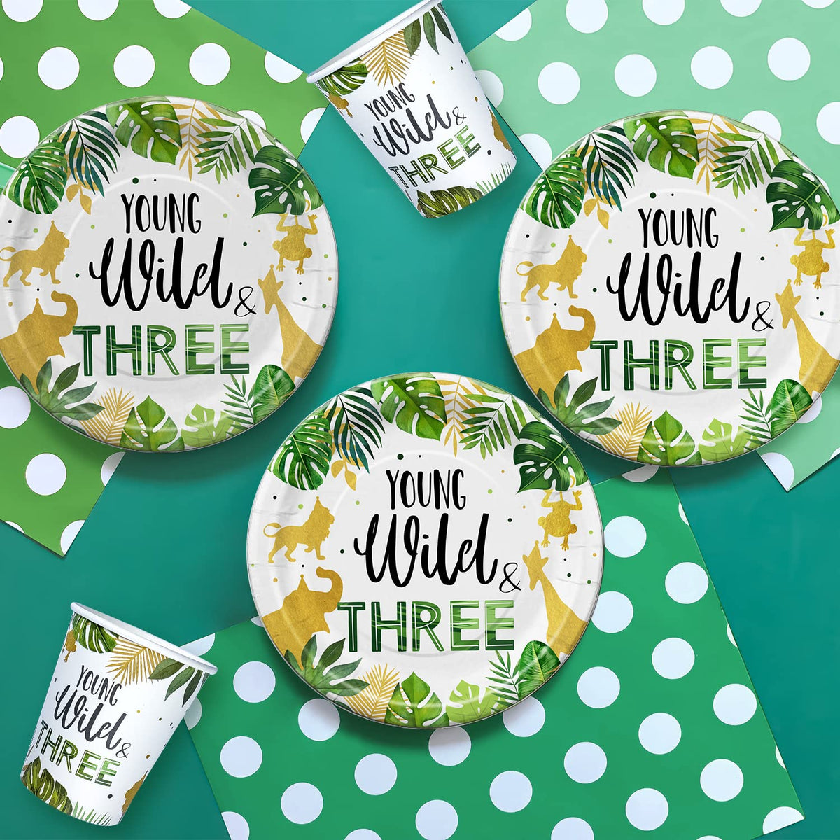 FVABO Young Wild And Three jungle napkin keeps faces clean during jungle adventures.