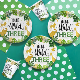 FVABO Young Wild And Three jungle napkin keeps faces clean during jungle adventures.