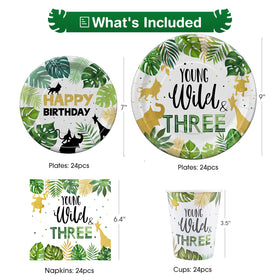 FVABO Young Wild And Three jungle plate 7-inch adds colorful dessert portions.