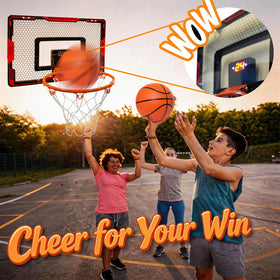 FviMzailon durable backboard and metal rim withstand energetic shots.
