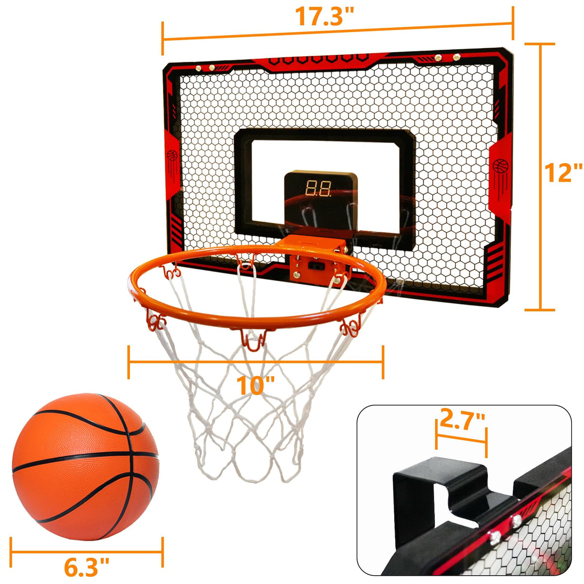 FviMzailon hoop with LED scoreboard adds exciting feedback during practice.
