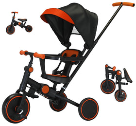 FVOJZQGD baby tricycle with canopy for shade on outdoor rides.