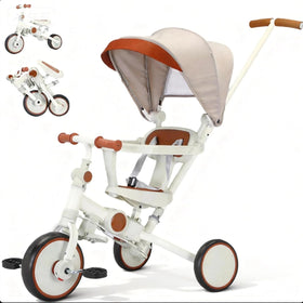 FVOJZQGD toddler push foldable tricycle with canopy for outdoor adventures.