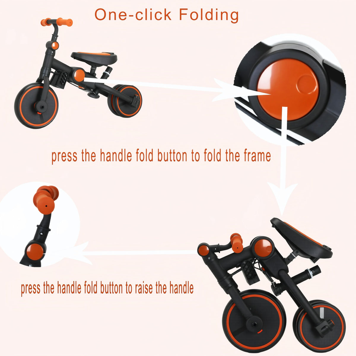 FVOJZQGD two-gear pedal system supports riding or rest.