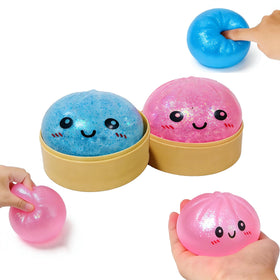 FW ZONE dumpling stress ball front view with cute bun design and squeezable texture for quick relief.