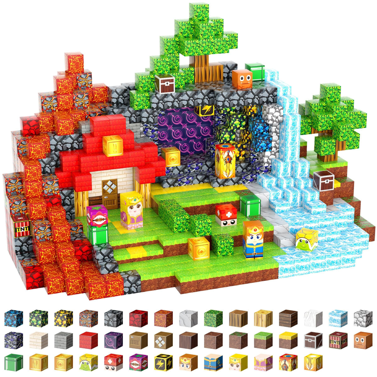 FXLYNAF Magnetic Blocks knight and castle shapes for imaginative play and fine motor exploration