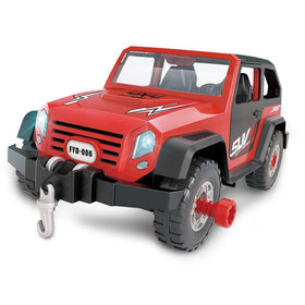FYD Jeep car parts laid out for imaginative play and problem-solving