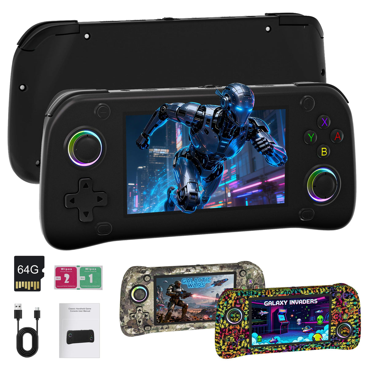 FYGOD.EDD G28 retro handheld with vibrant 4.3-inch display for immersive play.
