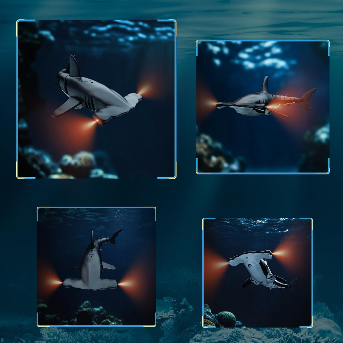 Fygurso shark in pool or bath enables imaginative play