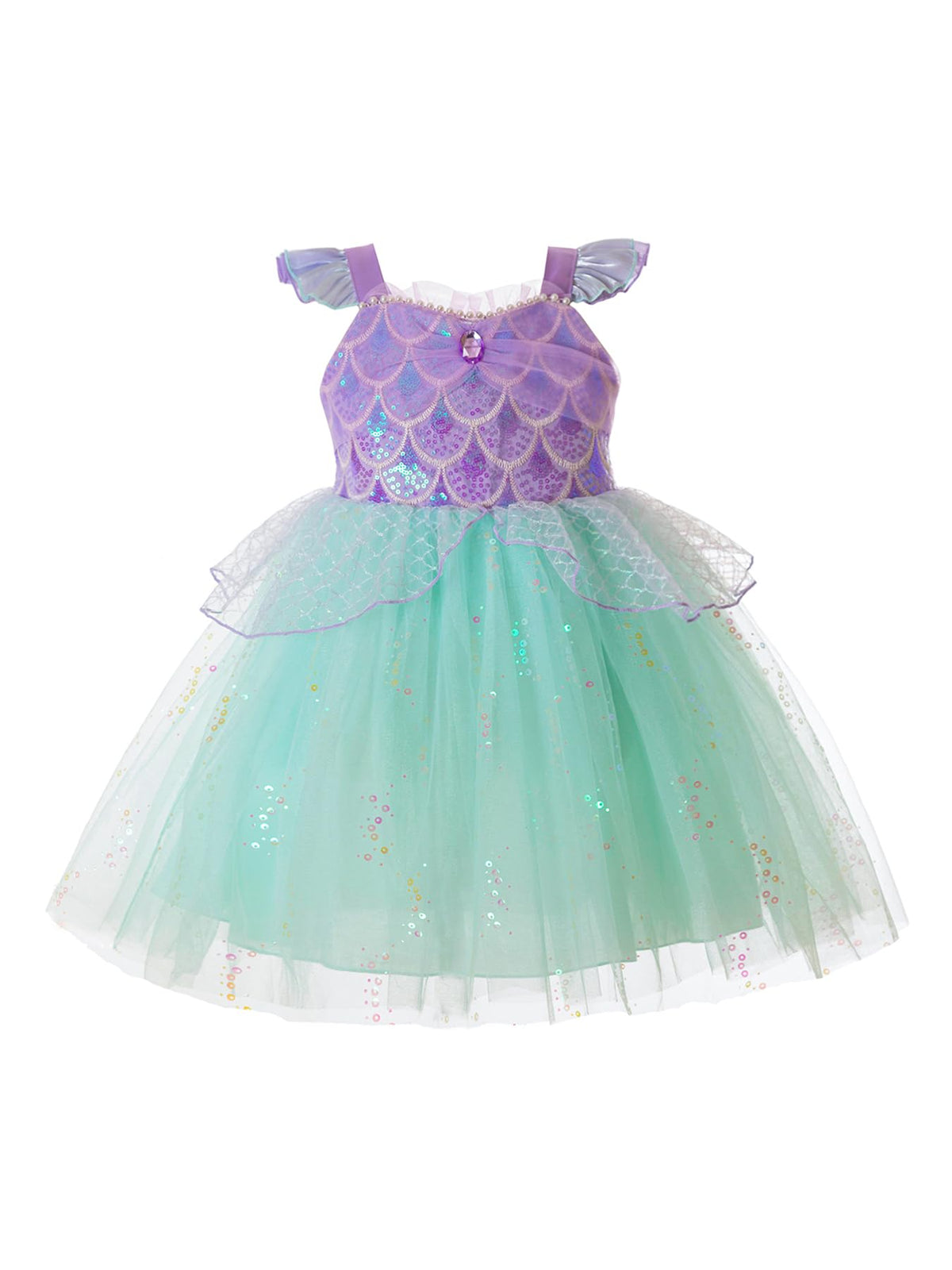 Fylytota mermaid dress turquoise sequin tutu for magical party moments.