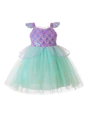 Fylytota mermaid dress turquoise sequin tutu for magical party moments.
