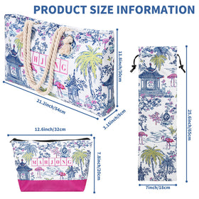 FYSUIMU flamingo motif mahjong bag adds decorative charm to your kit