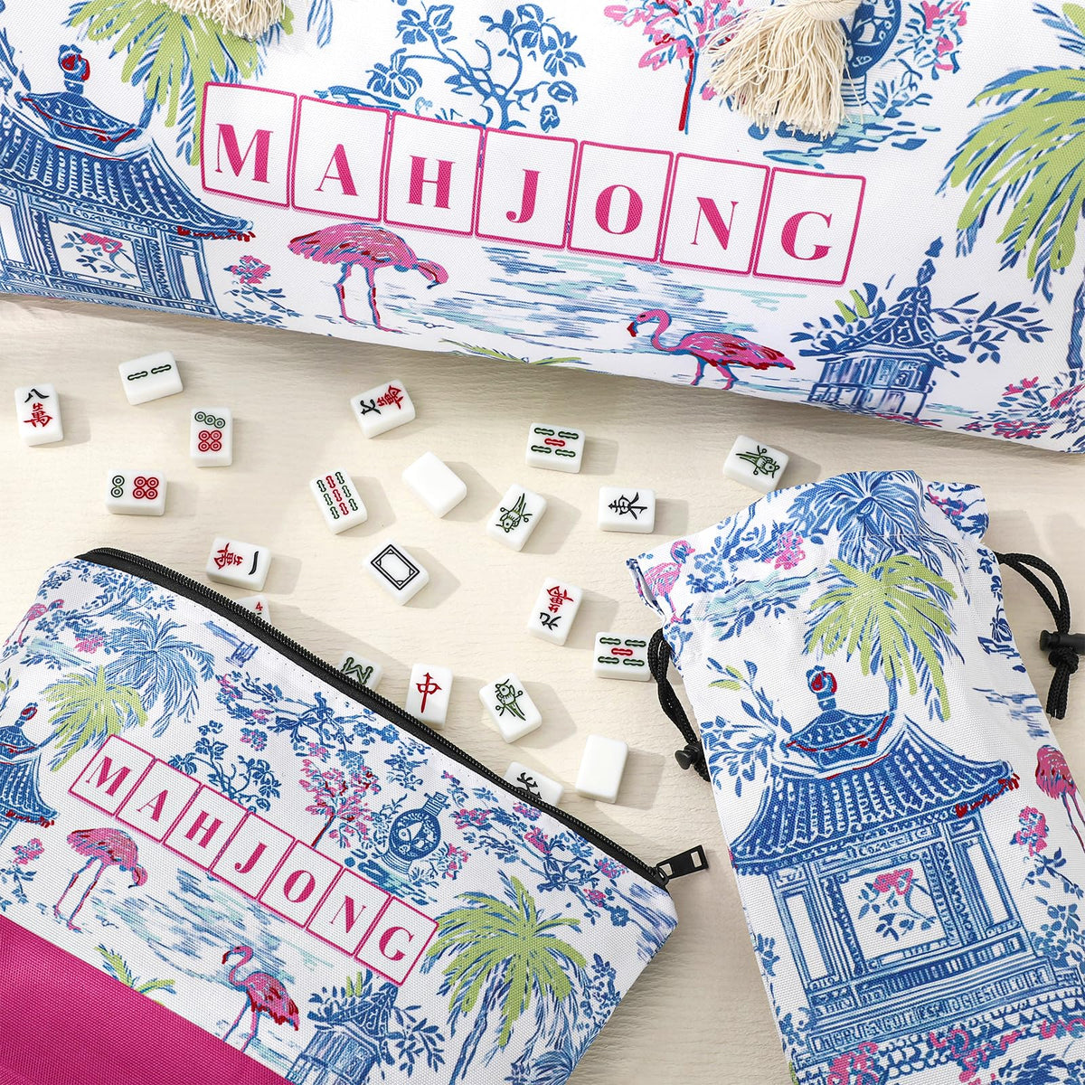 FYSUIMU mahjong tiles bag with zipper for secure tile storage