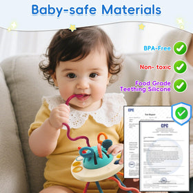 Fyxttalor UFO toy emits gentle vibrations and sounds to engage curiosity.