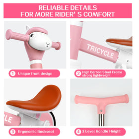 FZHZZ pink balance bike stage for growing toddlers.