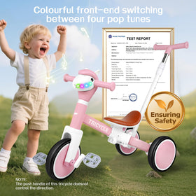 FZHZZ rider bike mode in pink supports kids mastering steering.