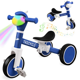FZHZZ Toddler Balance Bike with front panel lights and music for engaging play