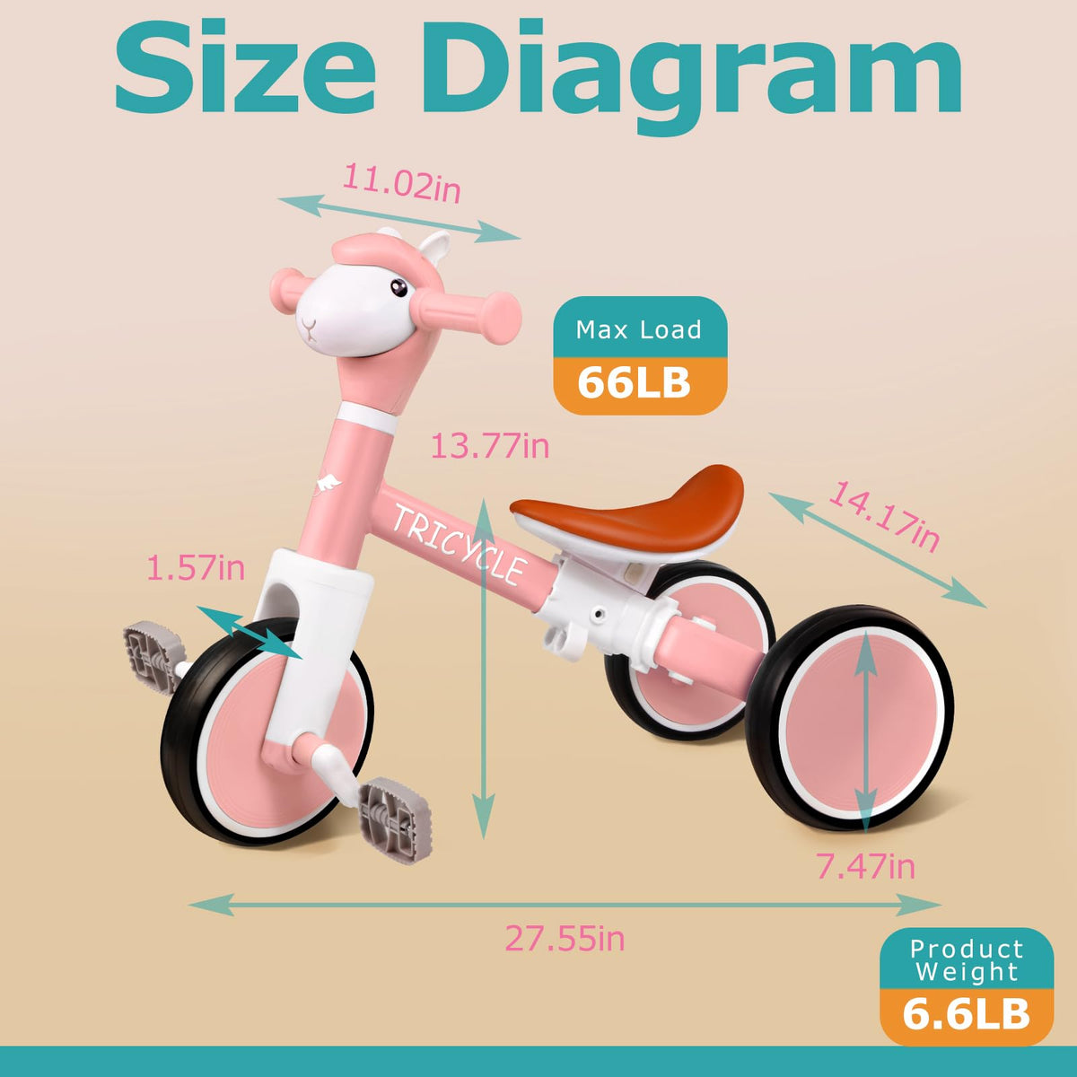 FZHZZ balance bike supports up to 66 lbs for growing children