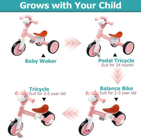 FZHZZ toddler bike with removable pedals for easy mode switching