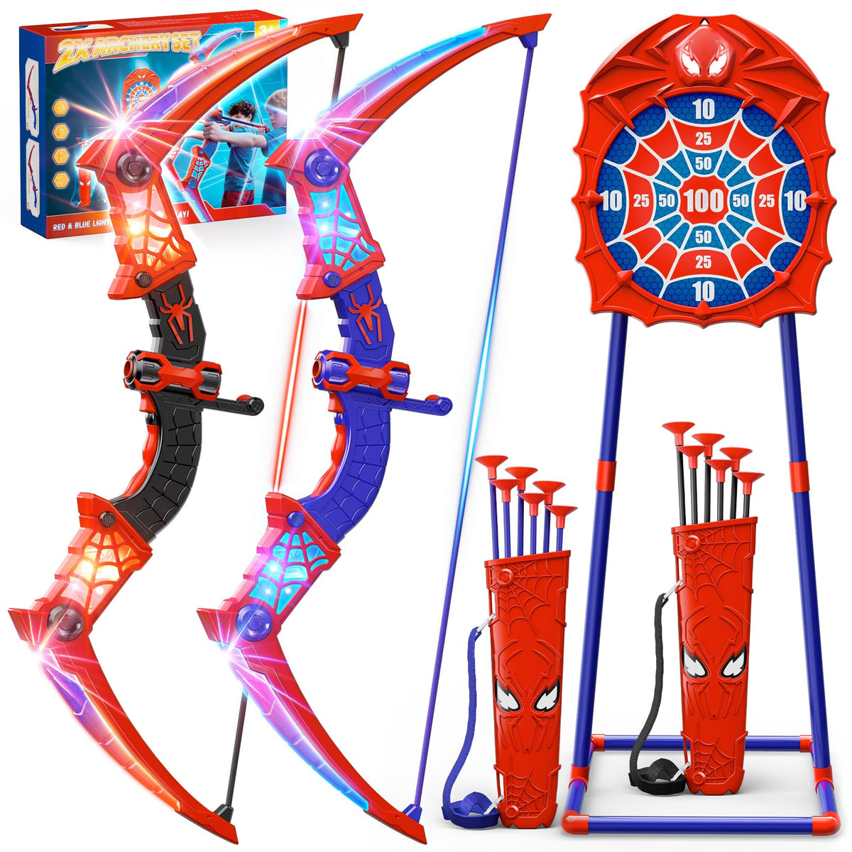 Fzlirou bow with red LED glow for dynamic indoor play