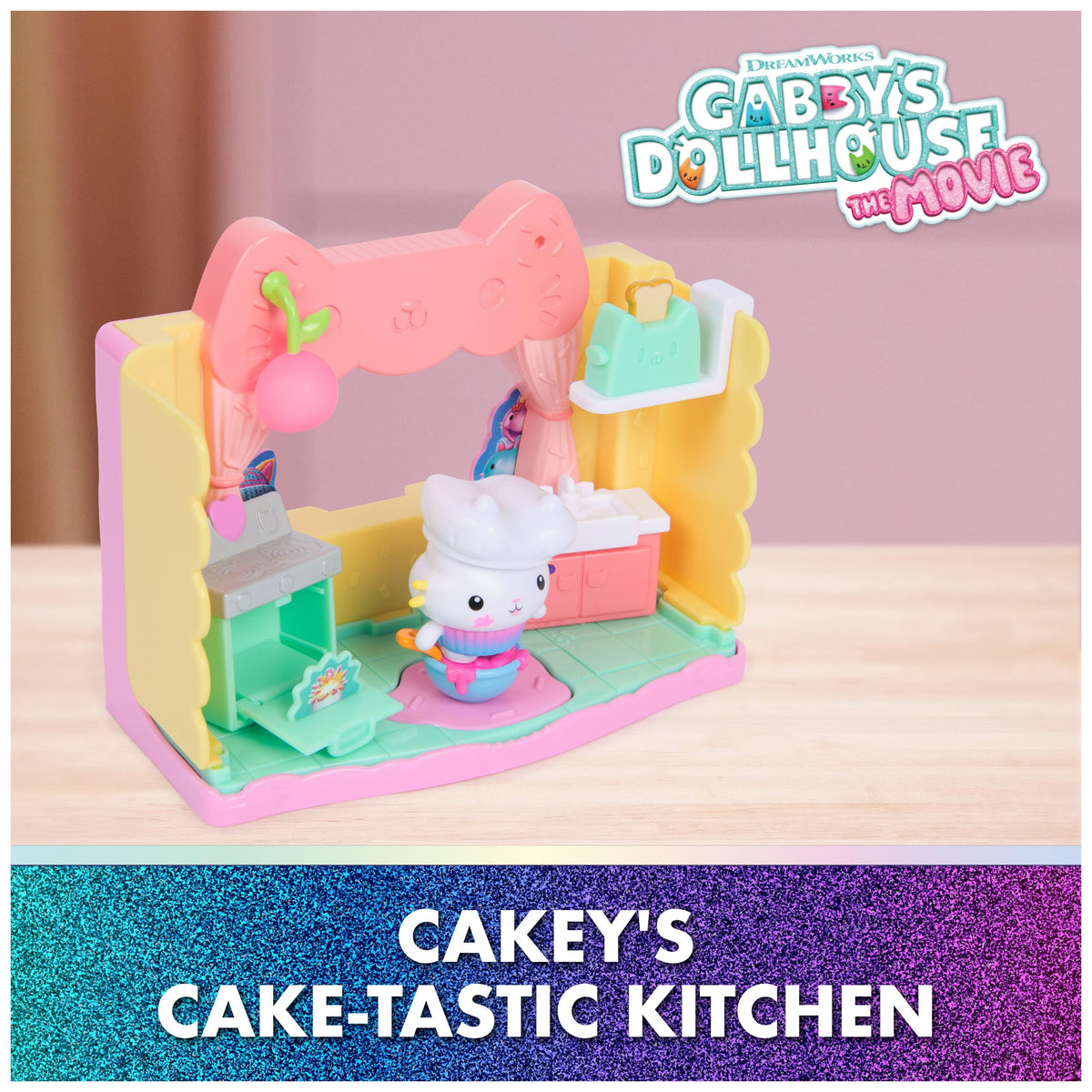 Gabby's Dollhouse Cakey Oven detail supports cooking-themed role play and creativity.
