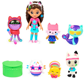 Gabby’s Dollhouse dance party figure set featuring seven characters for imaginative pretend play.