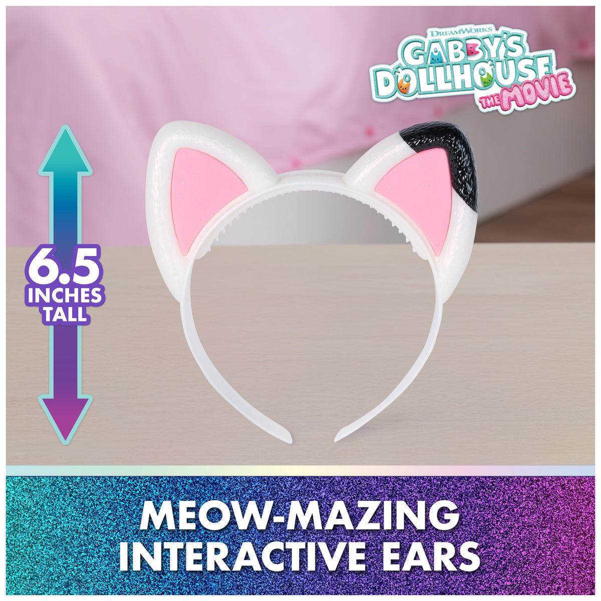 Gabby dollhouse ear headband with LED lights enhances magical pretend play.
