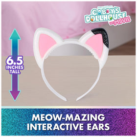 Gabby dollhouse ear headband with LED lights enhances magical pretend play.