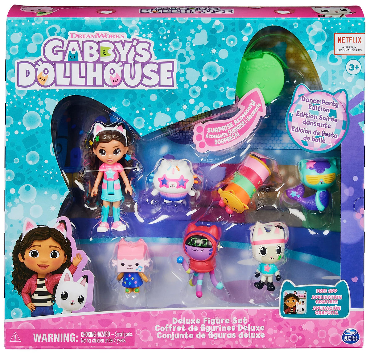 Exclusive Gabby Girl doll for immersive dance party storytelling with friends.