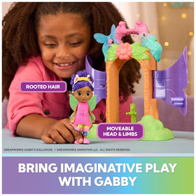Removable headband, shoes, wand, and skirt enhance dress-up play